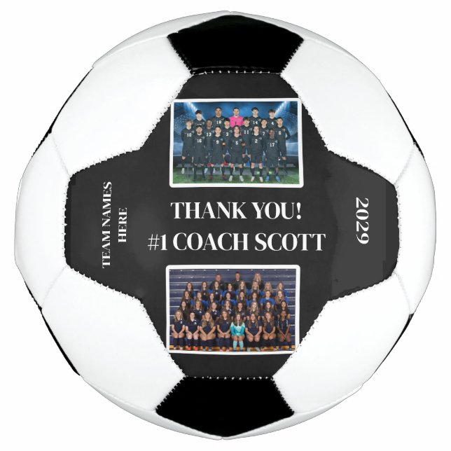 Personalisierter Fußballtrainer Team 2 Foto Vielen Fußball (Vorderseite)