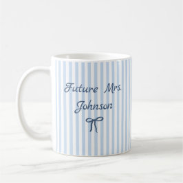 Personalisierter Future Mrs gestreifter Verlobungs Kaffeetasse