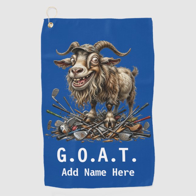 Personalisierter G.O.A.T. Golfhandtuch (Vorderseite)