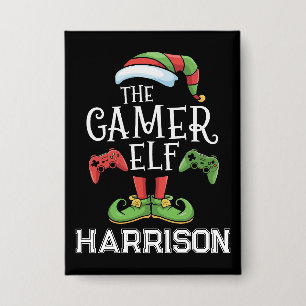 Personalisierter Gamer-Elf-Weihnachts-Videospiel- Button
