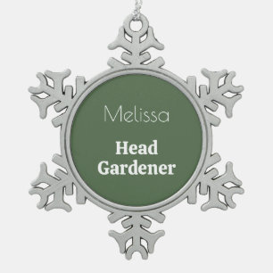 Personalisierter Gartendekorations-Roman für den O Schneeflocken Zinn-Ornament