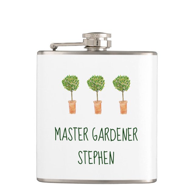 Personalisierter Gärtner | Gartenarbeit Flachmann (Vorderseite)