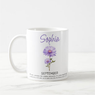 Personalisierter Geburtsblumen-Kaffeebecher Septem Kaffeetasse