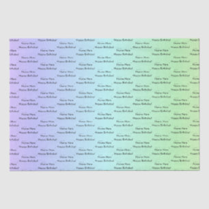 Personalisierter Geburtsname Elegante Rainbow Colo Seidenpapier