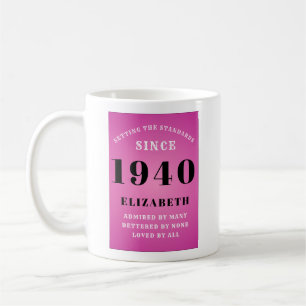Personalisierter Geburtstag 1940 Rosa Mädchenname Kaffeetasse