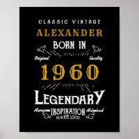 Personalisierter Geburtstag 1960 Name Legendary hi