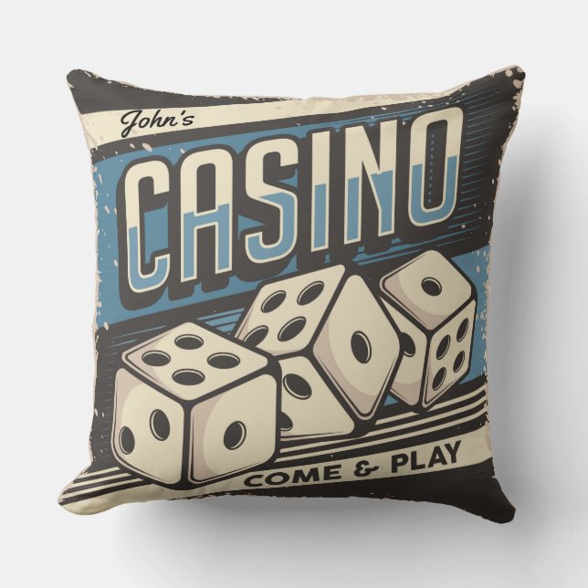 Personalisierter Geburtstag Casino Kissen (Vorderseite)