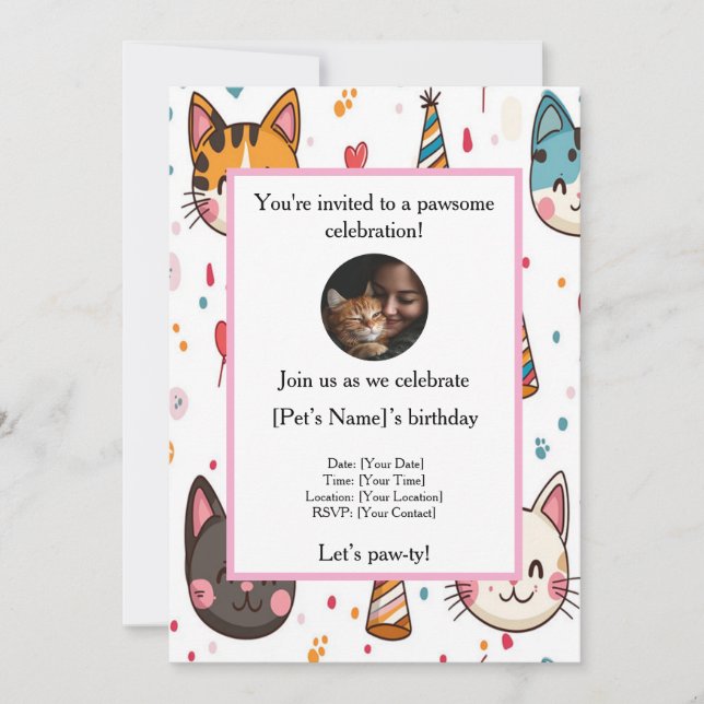 Personalisierter Geburtstag Einladung mit Foto (Vorderseite)