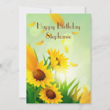 Personalisierter Geburtstag für ihre Sonnenblumen 