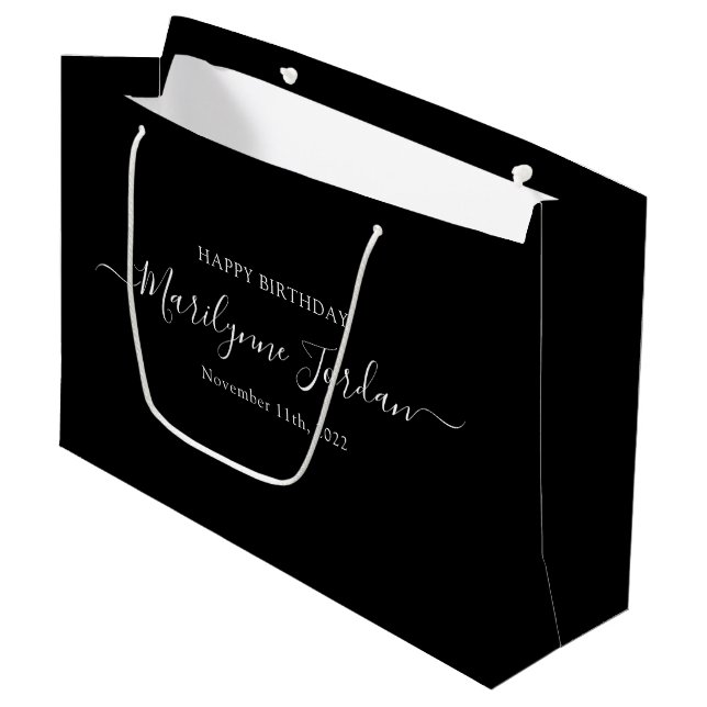 Personalisierter Geburtstag Große Geschenktasche Große Geschenktüte (Vorderseite Schrägansicht)