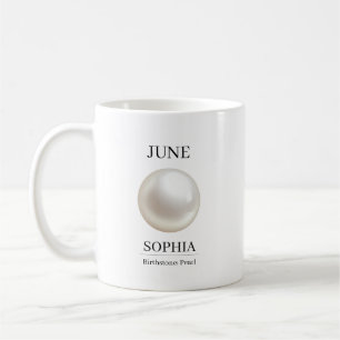 Personalisierter Geburtstag Juni Perle Kaffeetasse