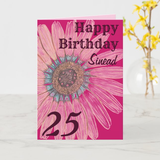 Personalisierter Geburtstag Karte (Gelbe Blume)