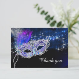 Personalisierter Geburtstag Masquerade Party Dankeskarte