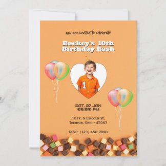 Personalisierter Geburtstag mit Candy-Themed Einladung