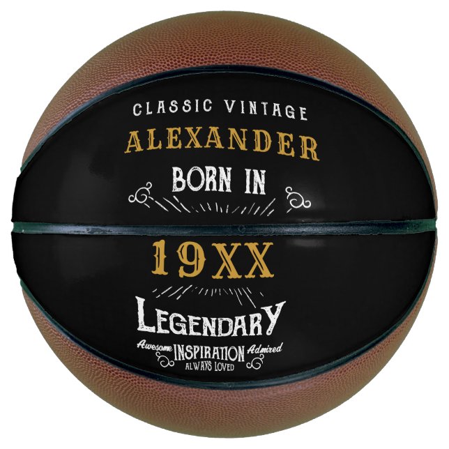 Personalisierter Geburtstag Monogram Legendary Vat Basketball (Vorderseite)