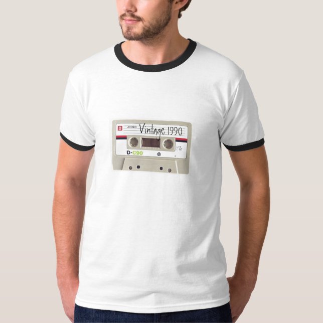 Personalisierter Geburtstag Vintages Kassettenband T-Shirt (Vorderseite)