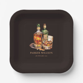 Personalisierter Geburtstag von Whisky Men Pappteller