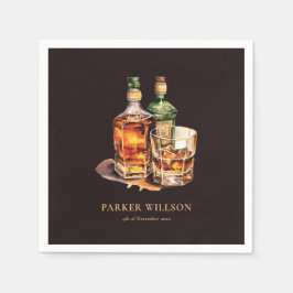 Personalisierter Geburtstag von Whisky Men Serviette