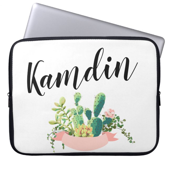 Personalisierter Gehäuse Bohemisch Kaktus Sukkulen Laptopschutzhülle (Vorderseite)