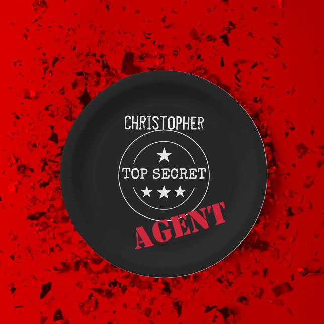 Personalisierter geheimer Agent Kinder Pappteller (Von Creator hochgeladen)