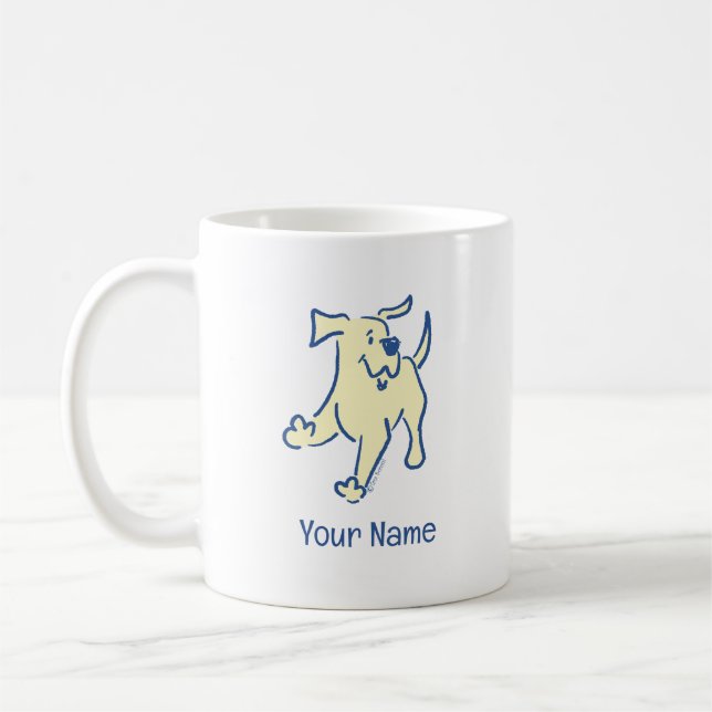 Personalisierter Gelbe Labrador Welpe Niedlich, ei Kaffeetasse (Links)