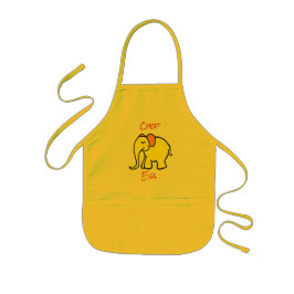Personalisierter gelber süßer Cartoon-Baby-Elefant Kinderschürze