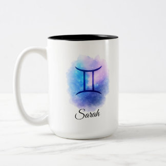 Personalisierter Gemini-Tasse-Geschenk zum Geburts Zweifarbige Tasse