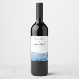 Personalisierter Genfer See Wisconsin Weinkarte Weinetikett