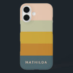 Personalisierter geometrischer, pastenförmiger Ret iPhone 16 Hülle<br><div class="desc">Personalisiertes Beispiel für geometrische Pastellfarben im Retro-Format</div>