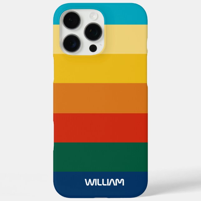 Personalisierter geometrischer, pastenförmiger Ret iPhone 16 Pro Max Hülle (Rückseite)