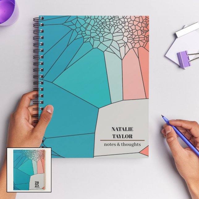 Personalisierter geometrischer Wochenplaner | Mode (Voronoi Visions: A Gradient Glass Design Planner
)