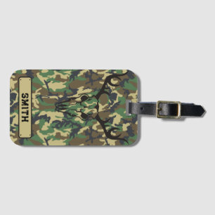Personalisierter Gepäckträger Tag Woodlands Camouf Gepäckanhänger