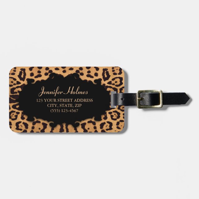Personalisierter Gepäckumbau des Jaguar-Druckes Gepäckanhänger (Vorderseite horizontal)