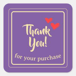 Personalisierter Geschäftsdank Text Quadratischer Aufkleber