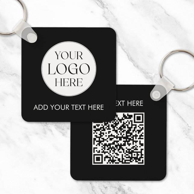 Personalisierter Geschäftslogo-QR-Code Moderner Mi Schlüsselanhänger (In situ)
