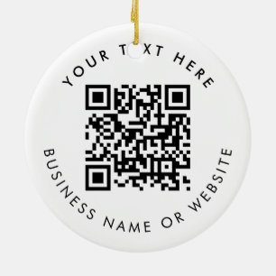 Personalisierter Geschäftslogo-Text-QR-Code Weihna Keramik Ornament