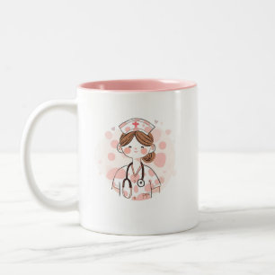 Personalisierter Geschenkbecher für Krankenschwest Zweifarbige Tasse