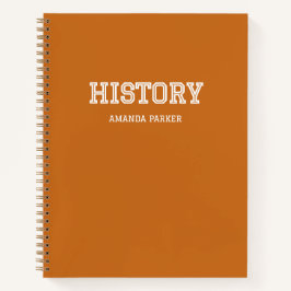 Personalisierter Geschichts-Schulkalender Orange Notizbuch
