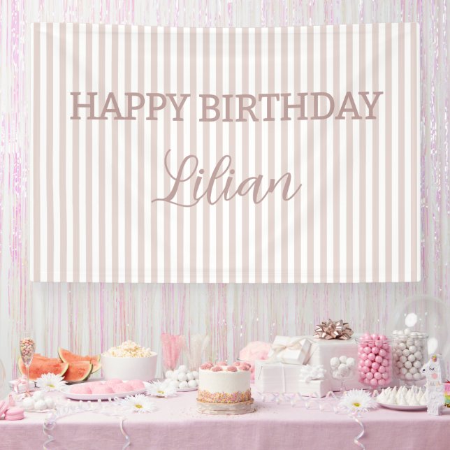 Personalisierter gestreifter Hintergrund individue Banner (Party)