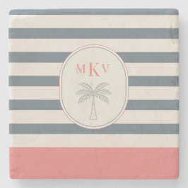 Personalisierter gestreifter Untersetzer mit Monog