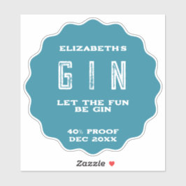 Personalisierter Gin-Aufkleber Aufkleber