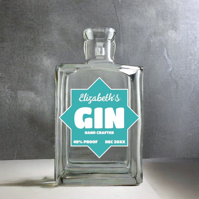 Personalisierter Gin-Aufkleber Aufkleber (Von Creator hochgeladen)