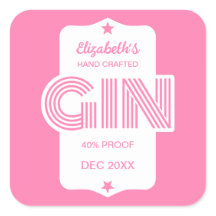 Personalisierter Gin-Aufkleber