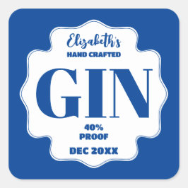 Personalisierter Gin-Aufkleber Quadratischer Aufkleber