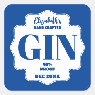 Personalisierter Gin-Aufkleber Quadratischer Aufkleber