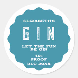 Personalisierter Gin-Aufkleber Runder Aufkleber