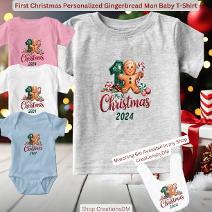 Personalisierter Gingerbrei-Mann Baby T-shirt