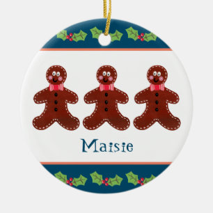 Personalisierter Gingerbrot-Mann Keramik Ornament