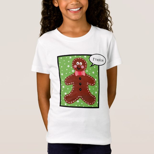 Personalisierter Gingerbrot-Mann T-Shirt (Vorderseite)