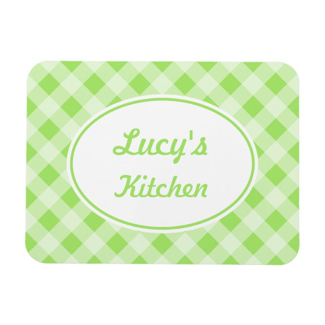 Personalisierter Gingham-Magnet Magnet (Horizontal)